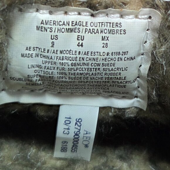 NWOT - American Eagle Classic Tan Suede Moccasin Slippers – Men’s Size 9 - Picture 4 of 6